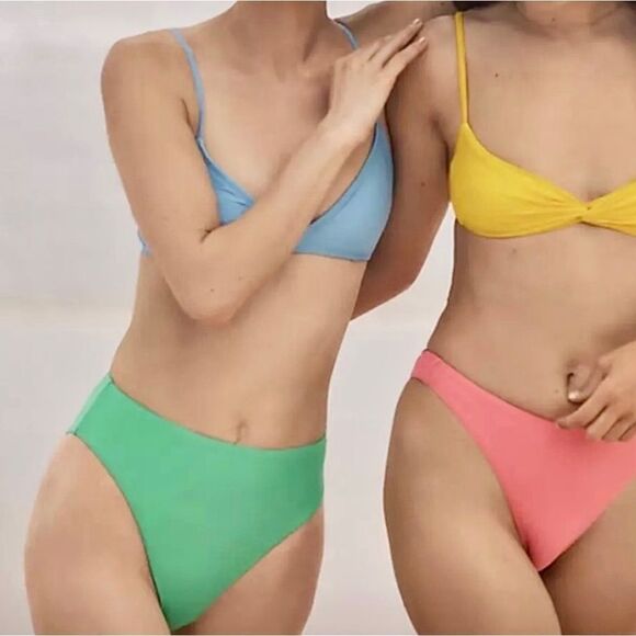 J Crew High Rise Mint Green Bikini Bottom Sz XXS NWT - Picture 3 of 12